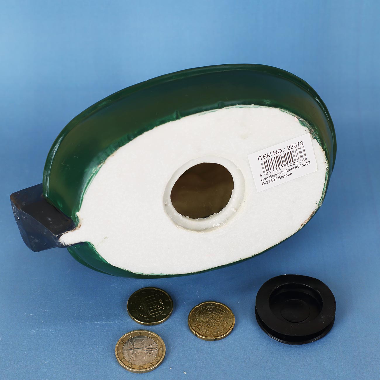 Öffnung zum Entleeren der Spardose