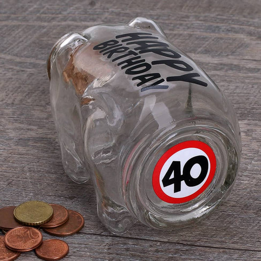 Flaschenpost Sparschwein zum 40. Geburtstag