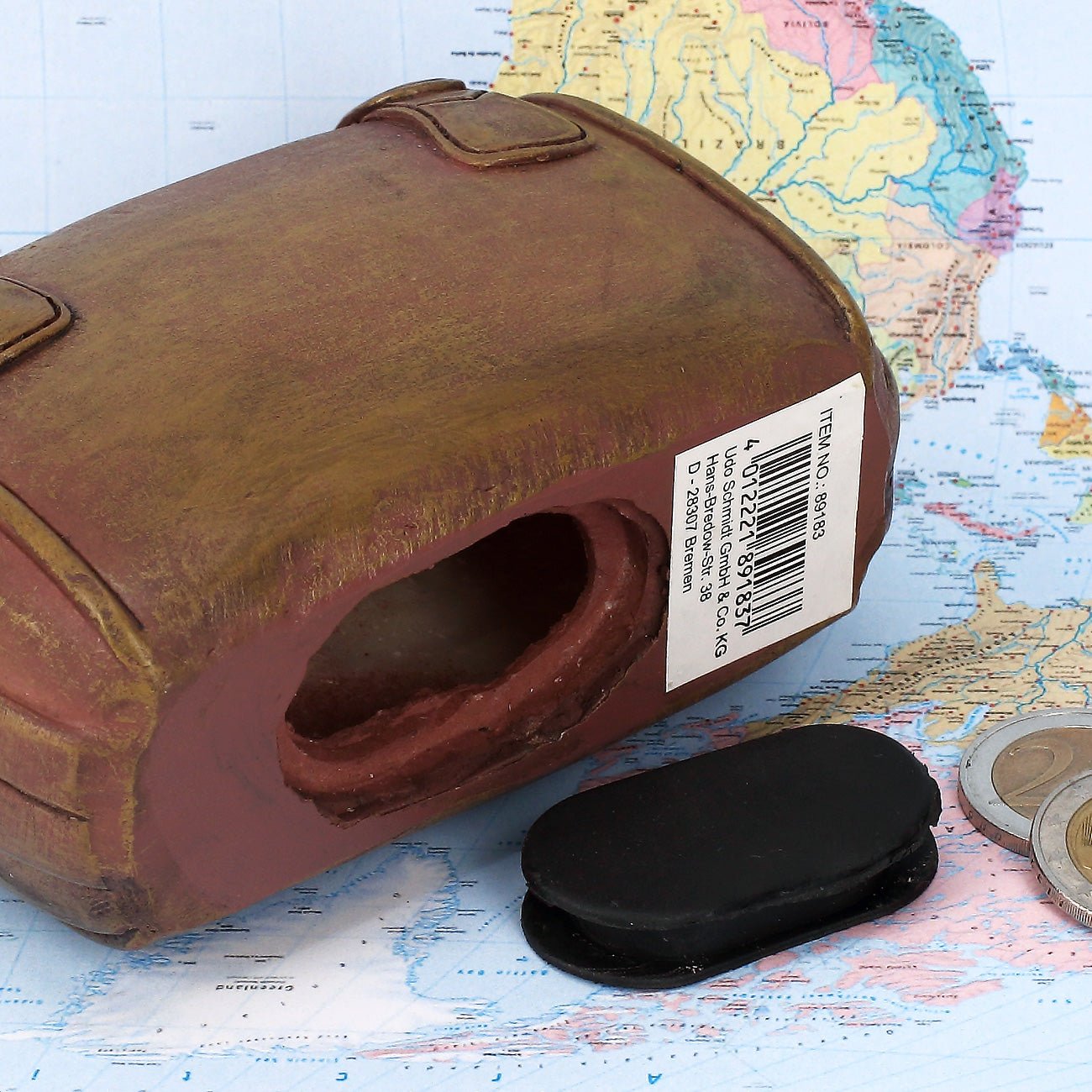 Braune Spardose - Koffer