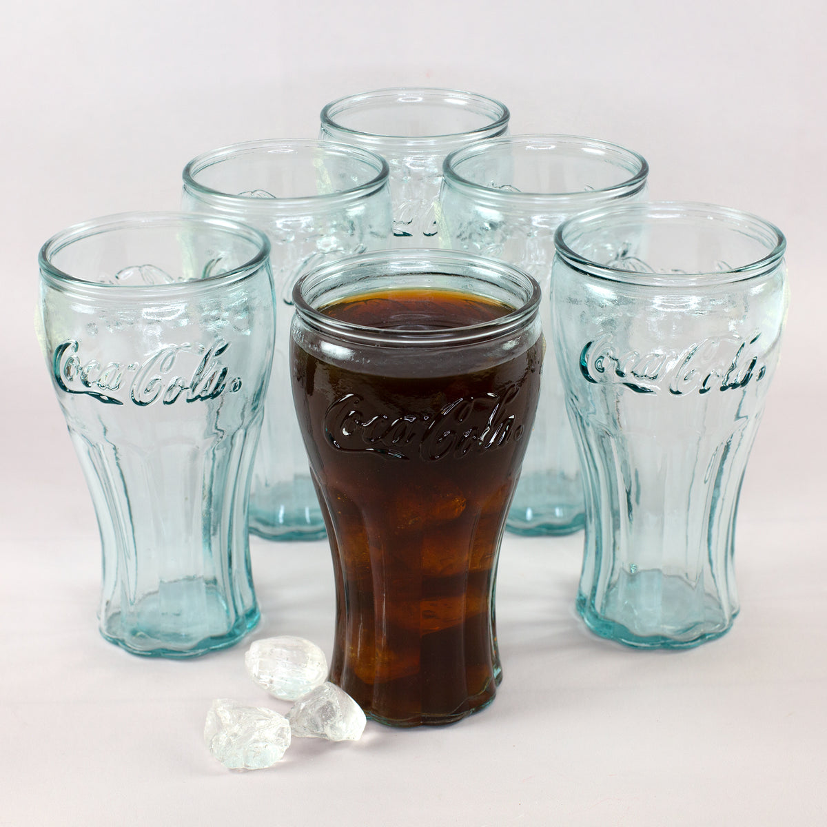6er Pack Retro Coca-Cola Glas in klassischer Form als Geschenk Set –