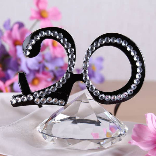 Brille mit Strass Steinchen zum 20. Geburtstag