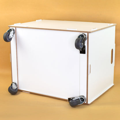 Personalisierte Rollbox aus Holz mit Bären-Motiv von clipfritz | Spielzeugkiste für Kinder mit Name