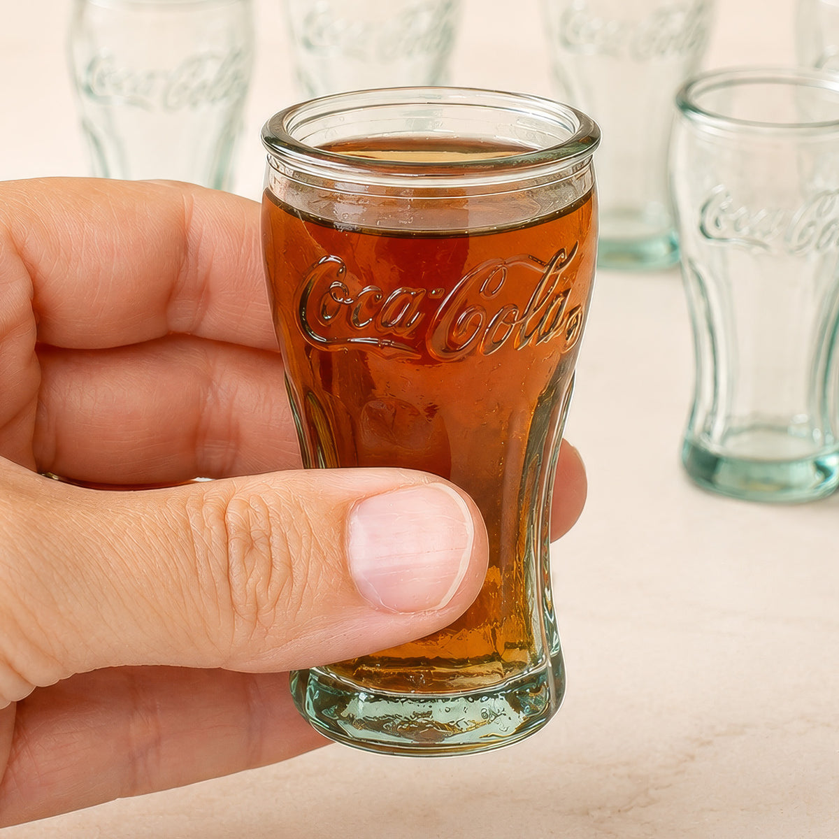 Coca Cola Schnapsgläser 6er Set handgefertigt im Retro Stil 5 cl –