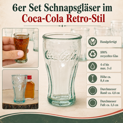  Coca-Cola Schnapsglas mit Produktinformationen