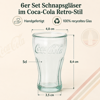  Coca-Cola Schnapsglas mit Produktangaben