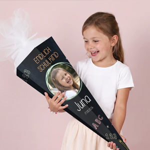 Große Schultüte mit Foto, Name & Datum