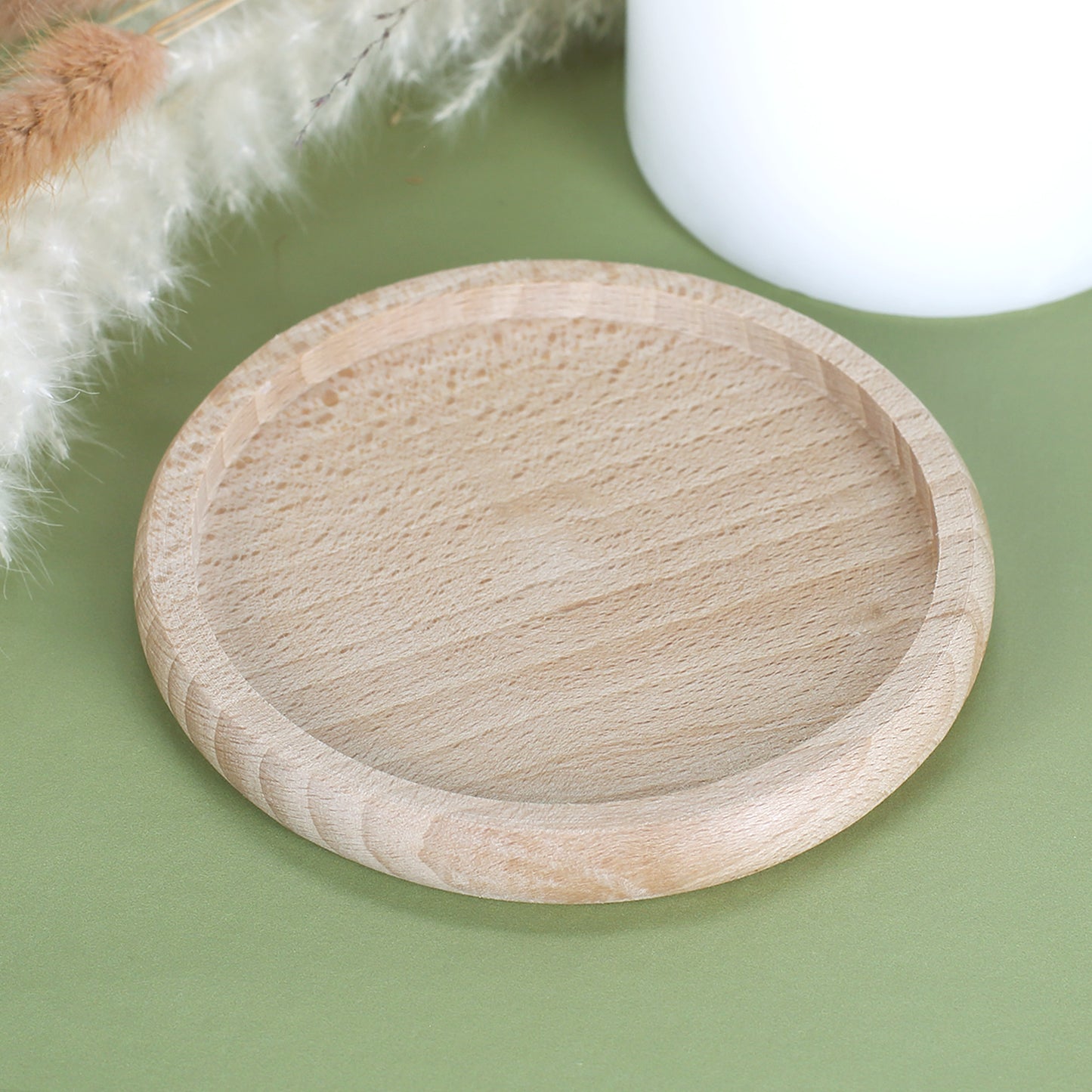 Glasabdeckung als Gastgeschenk zur Hochzeit - Eukalyptus - mit Namen und Datum