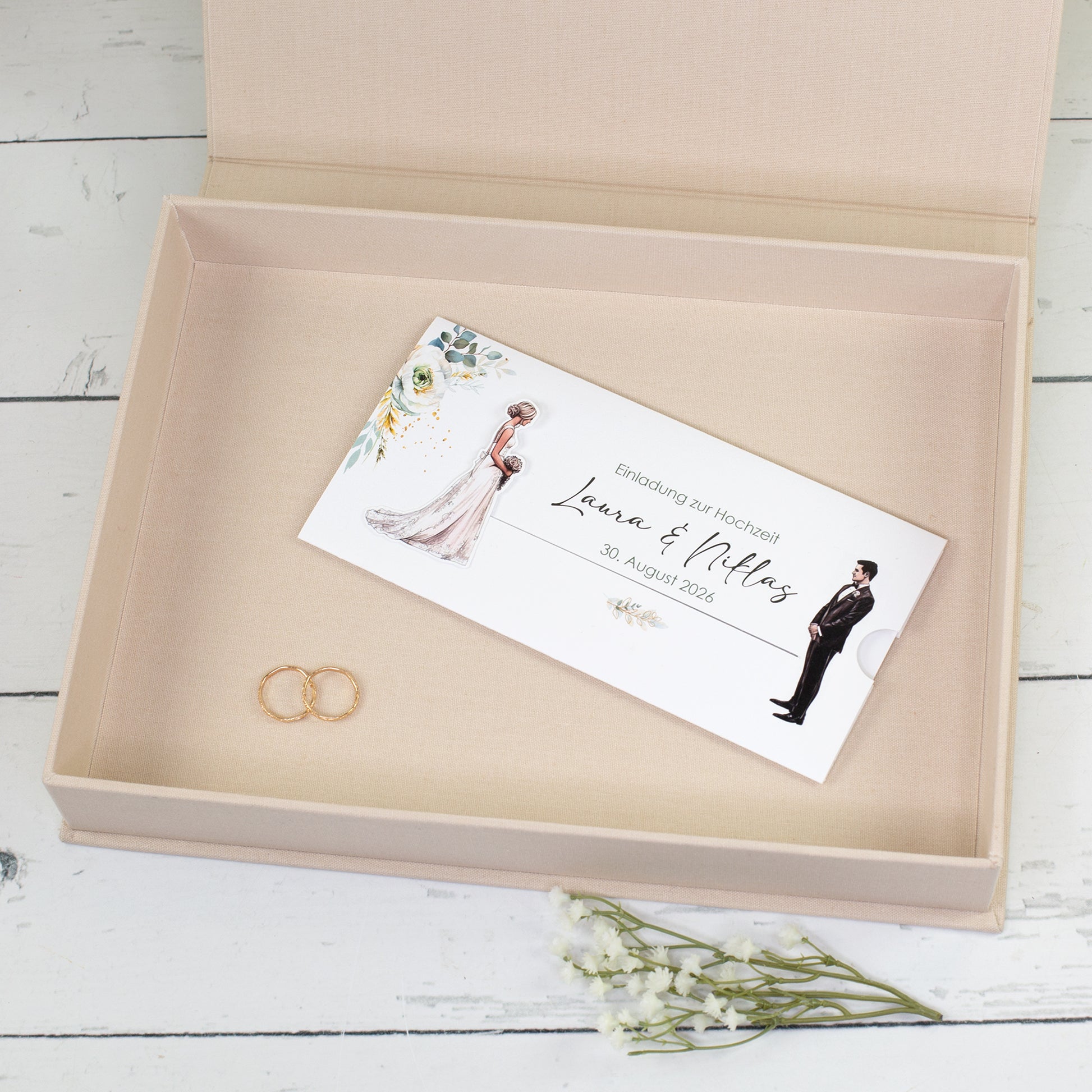 Handgefertigte Erinnerungsbox zur Hochzeit