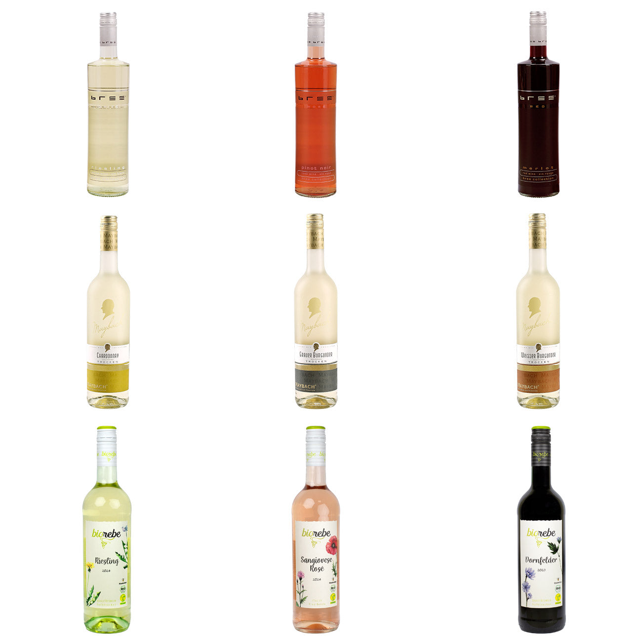 Verschiedene Weine nach Wunsch