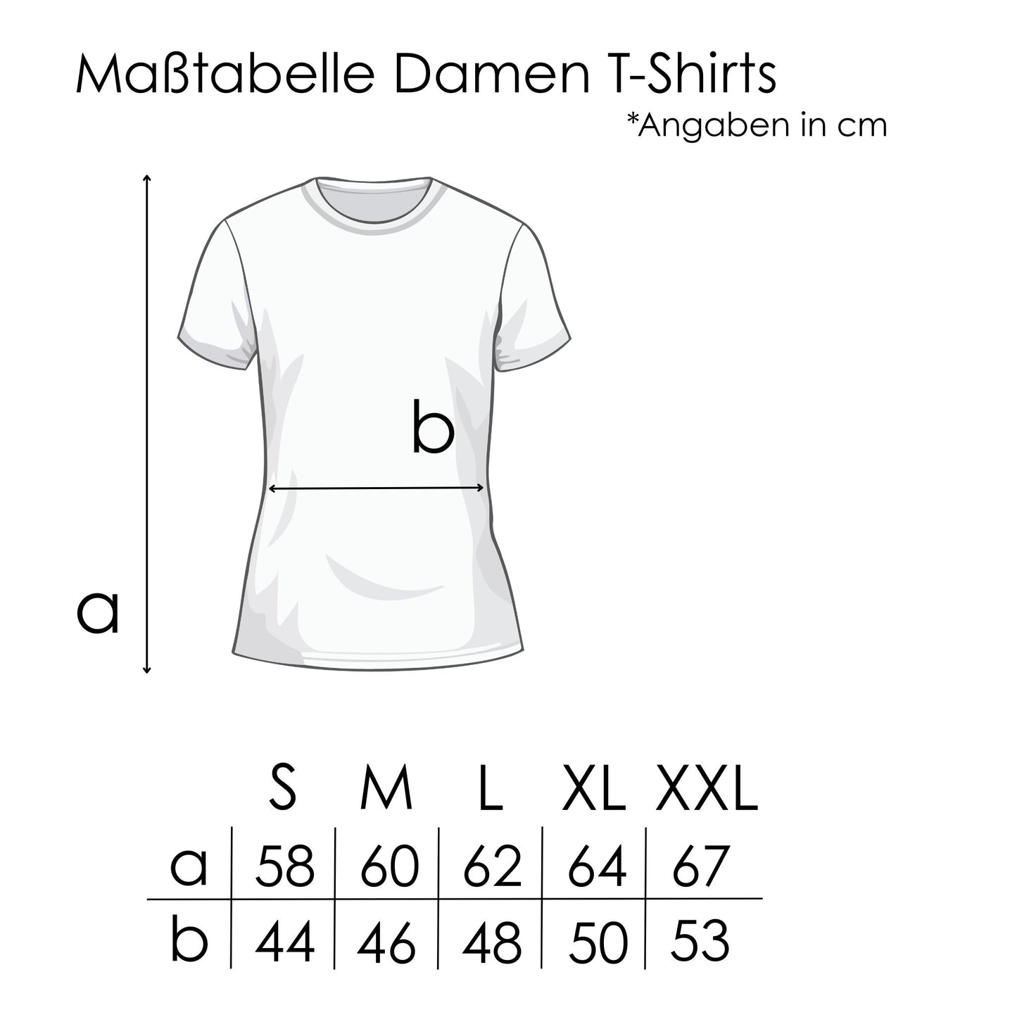 T-Shirt Maßtabelle Damen