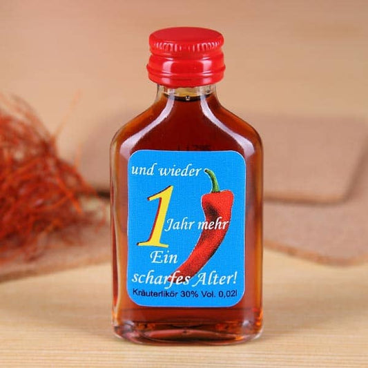 Kräuterlikör mit lustigem Aufdruck