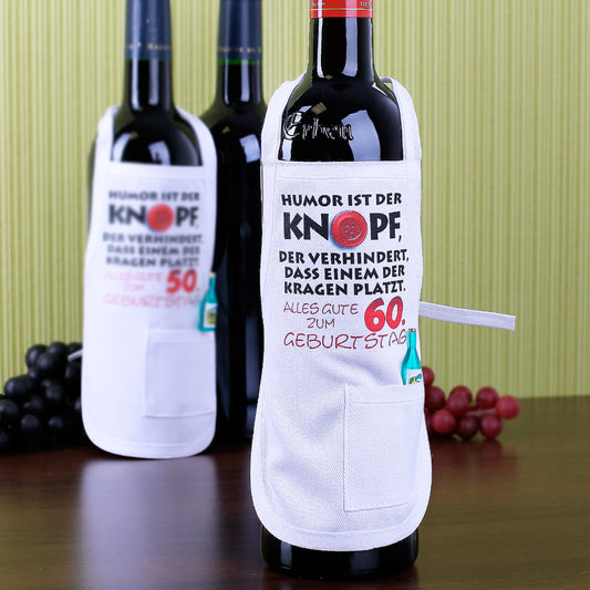 Kleine Schürze für Flaschen zum 60. Geburtstag