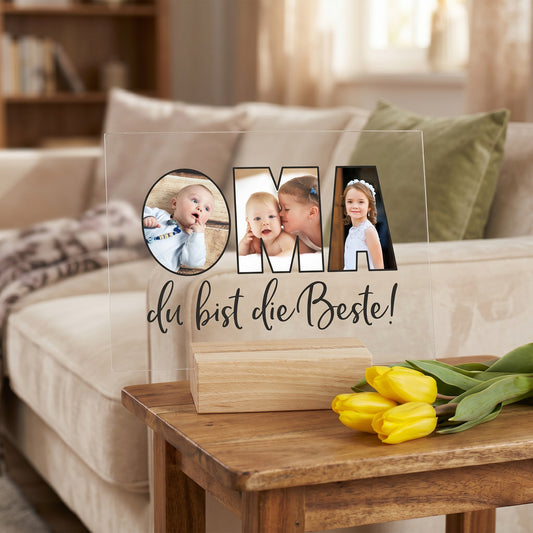 Acrylbild Fotogeschenk für die beste Oma