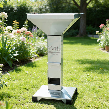 T2 Thüros Kaminzuggrill mit Gravur zur Hochzeit