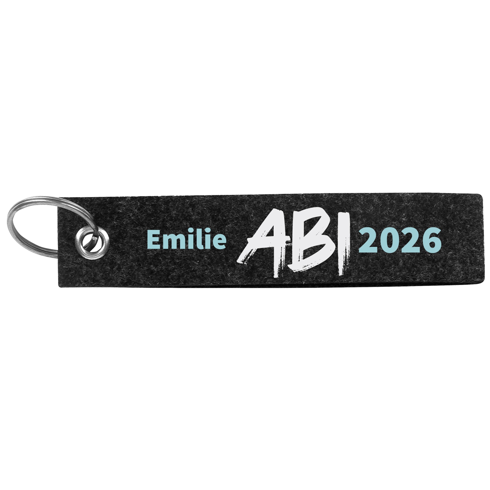 ABI - Schlüsselanhänger mit Name Emilie - weißer Hintergrund