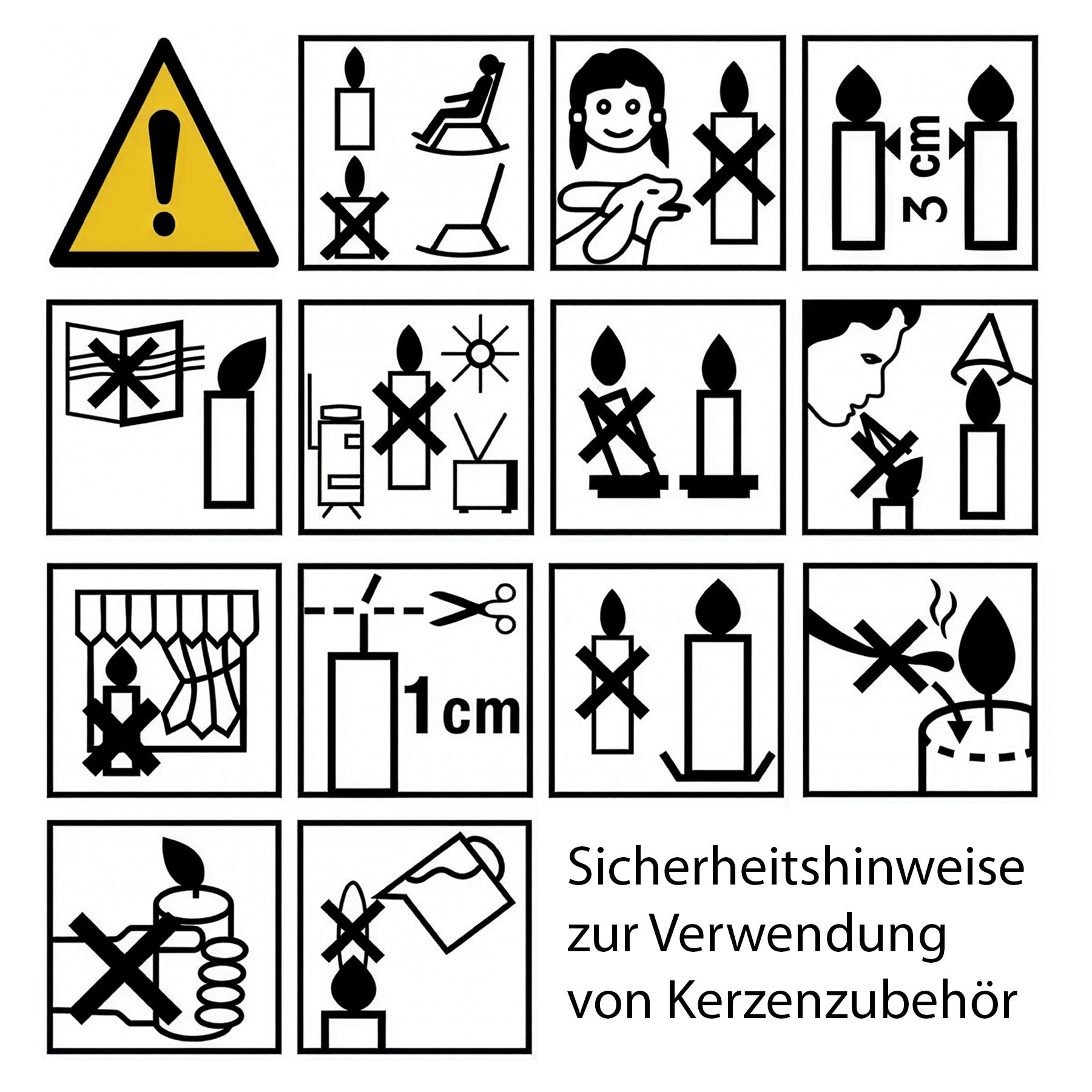 Sicherheitsinformationen für Kerzenzubehör