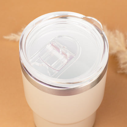 Thermobecher - Super Mama - mit Panda Motiv | Kaffeebecher Coffee to go 350ml für Muttertag in grau & beige