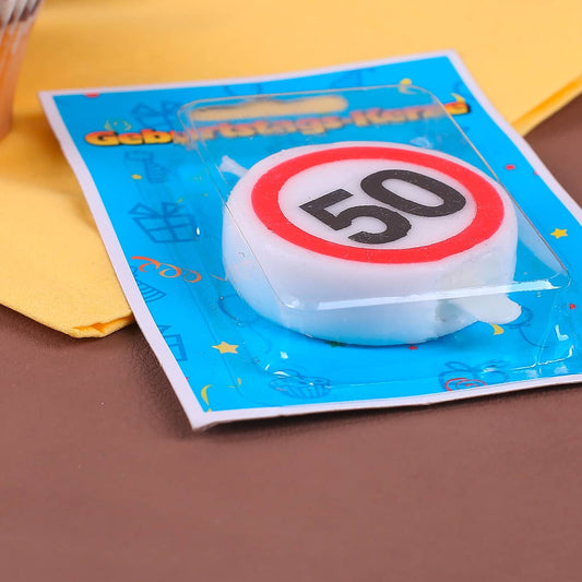 Wachskerze Verkehrszeichen zum 50.
