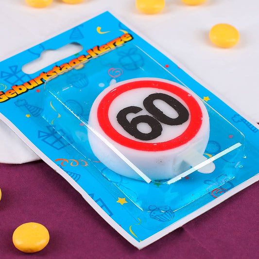 Wachskerze mit Stab zum 60. Geburtstag