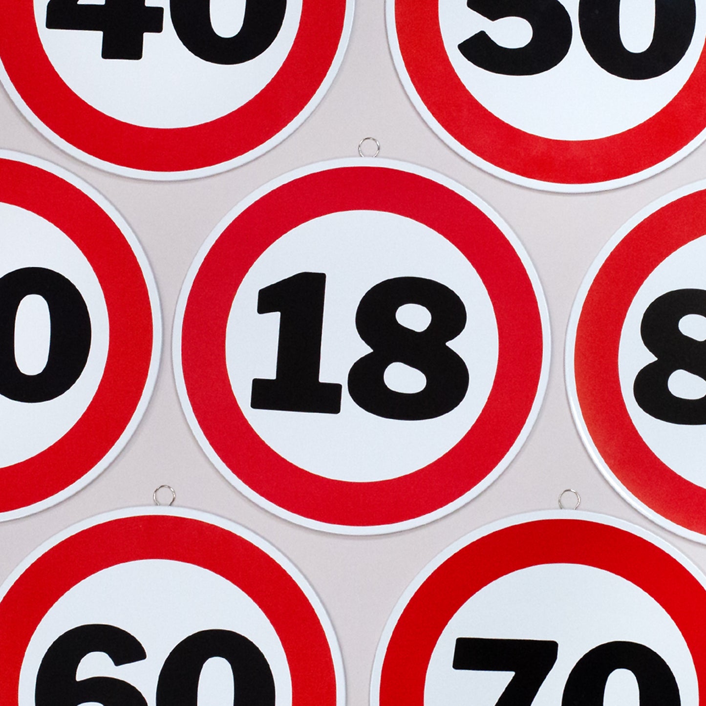 Rundes Blechschild zum Geburtstag & Jubiläum 25 cm im Verkehrsschild Design - Übersicht Nahaufnahme