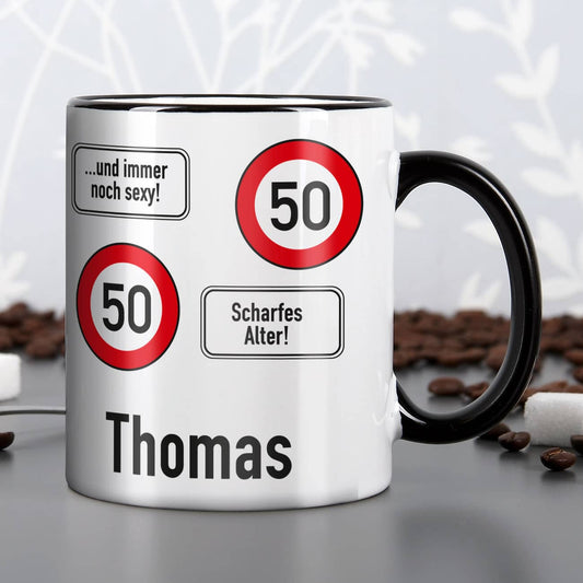 Tasse zum 50. Geburtstag mit Namen