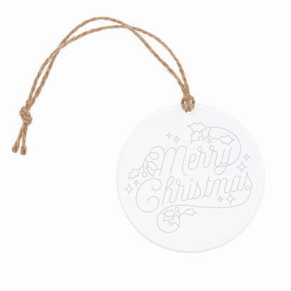 Transparenter Christbaumschmuck aus Acryl mit weihnachtlichem Merry Christmas Design