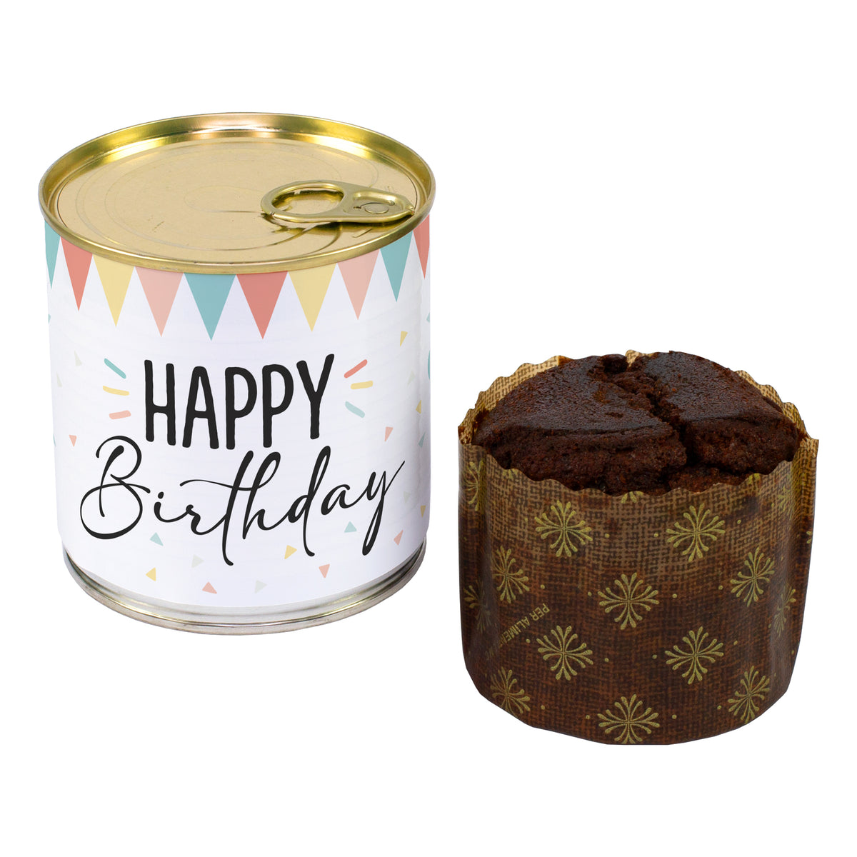 Schokoladen Brownie Kuchen in der Dose zum Geburtstag
