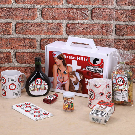 Erste Hilfe Koffer zum 50. Geburtstag