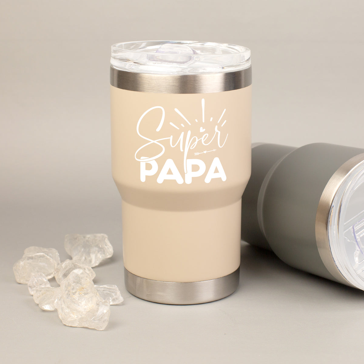 Thermobecher Super Papa aus Edelstahl & Keramik Geschenk zum Vatertag –