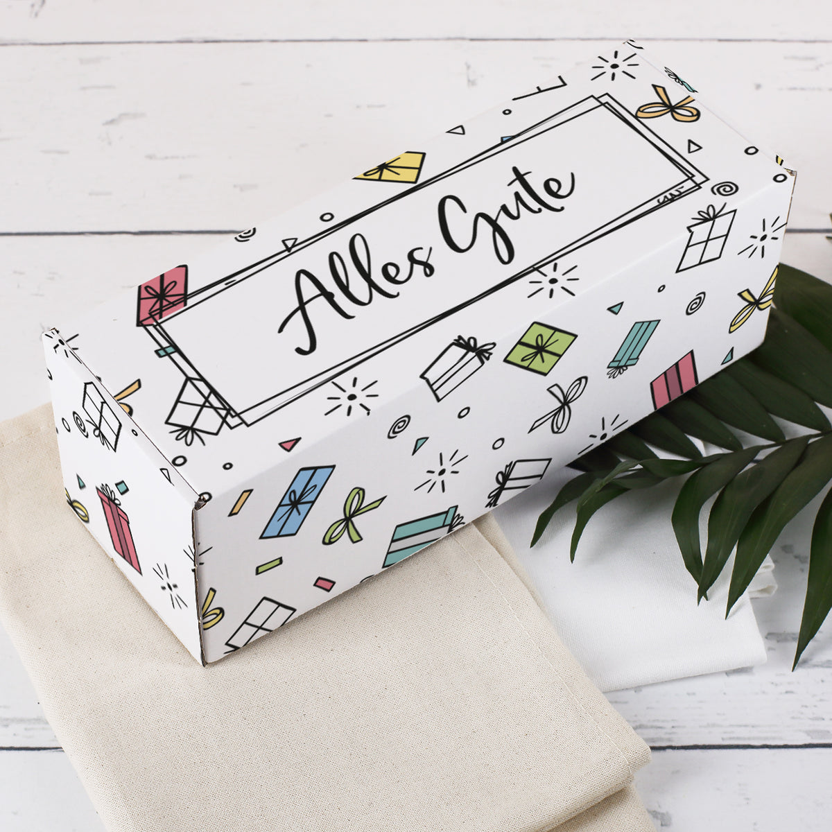Geschenkbox 'Alles Gute' lang | 27×9,5×9,5 cm