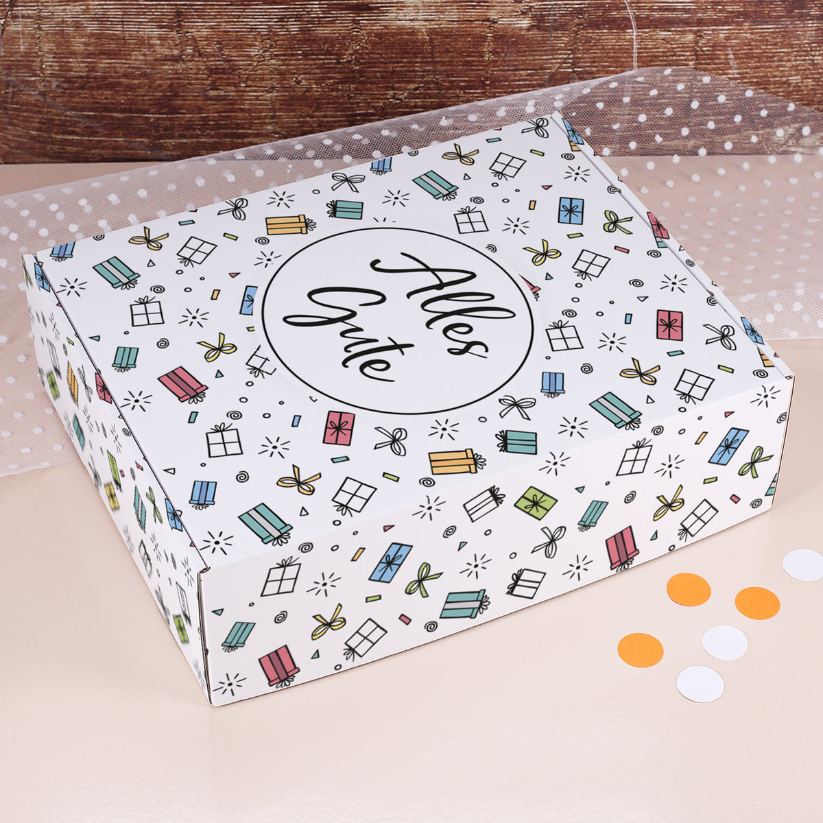 Geschenkbox 'Alles Gute' XL | 35×10×28 cm