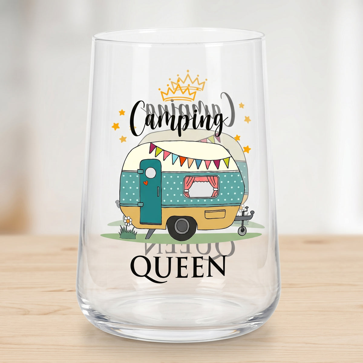 Trinkglas als Geschenk für Camperinnen & Camping Urlaub
