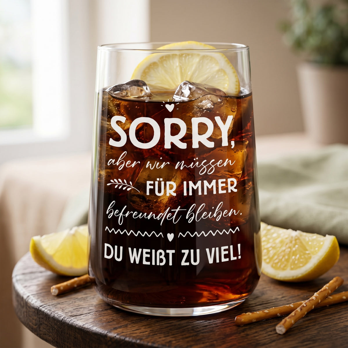 Trinkglas für Freundinnen mit witzigem Spruch als Geschenk 430 ml Glas –