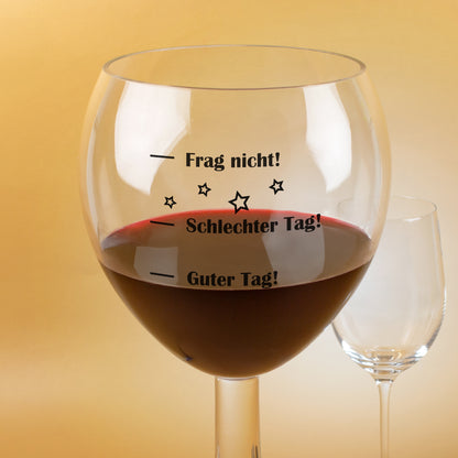 XXXL Weinglas 3 Liter mit Stimmungsbarometer | Lustiger Scherzartikel für Weinliebhaber als Geschenk