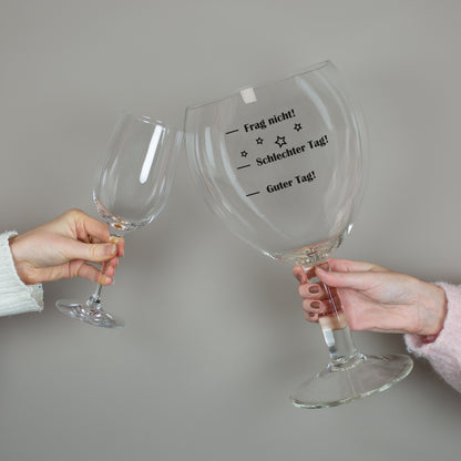 XXXL Weinglas 3 Liter mit Stimmungsbarometer | Lustiger Scherzartikel für Weinliebhaber als Geschenk