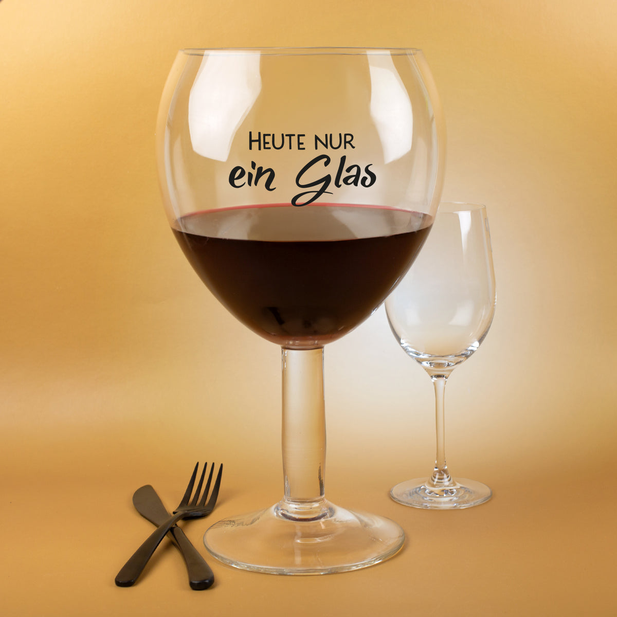 XXXL Weinglas 3L mit Spruch 'Heute nur ein Glas'