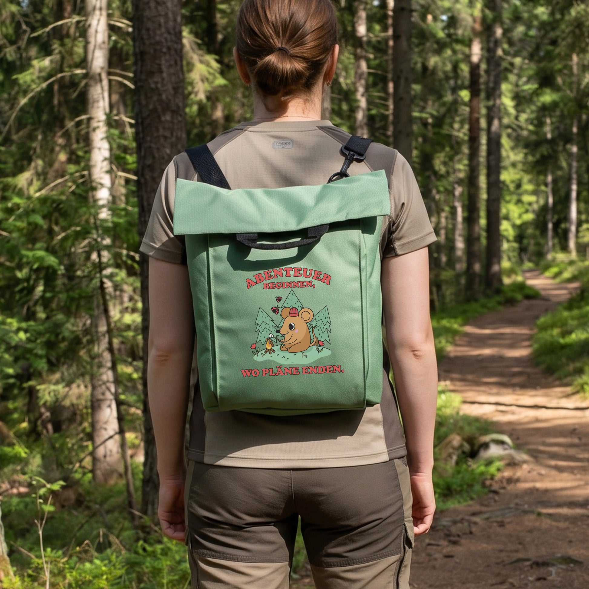 handytasche für wanderrucksack Leichter 2-in-1 Rucksack für Wandern und Urlaub mit Abenteuer Maus – geschenke-online.de