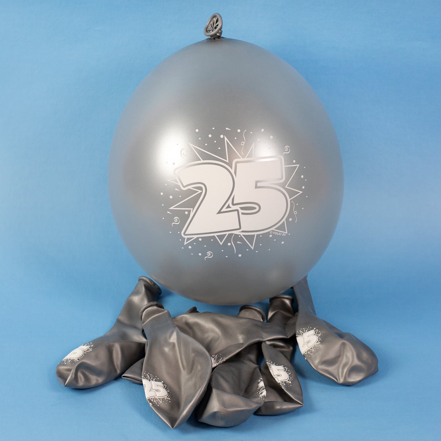 Latex Ballon 25 zur silbernen Hochzeit - 8 Stück
