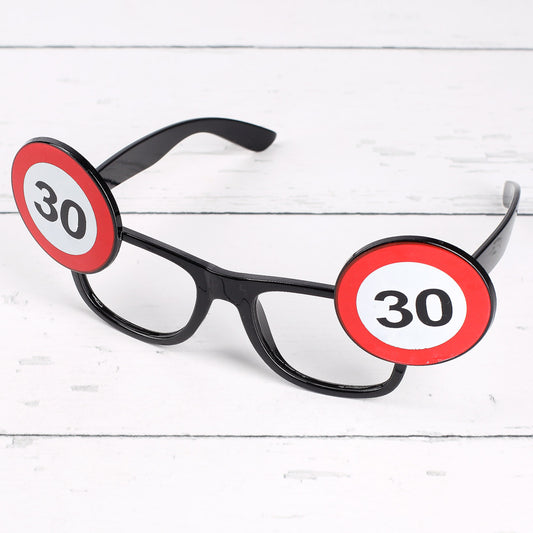 Verkehrszeichen Brille zum 30. Geburtstag