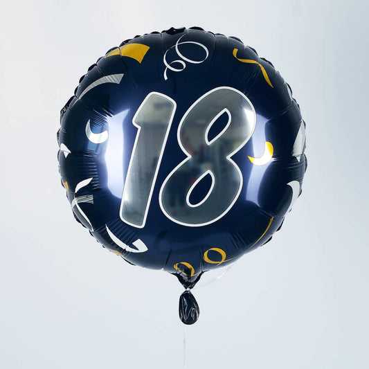 Geburtstagsballon zum 18. Geburtstag in blau
