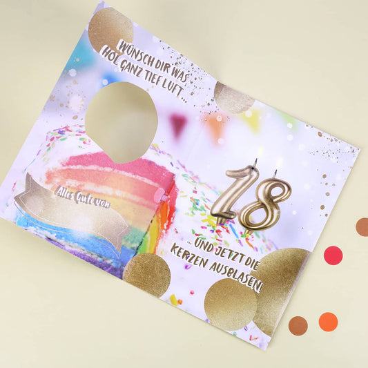 A4 Soundkarte zum Pusten - 18. Geburtstag