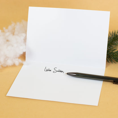 Wichtelkarte in Gold als Geldgeschenk | Weihnachtskarte