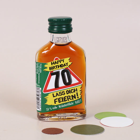 Kräuterschnaps 0,02 Liter zum 70. Geburtstag