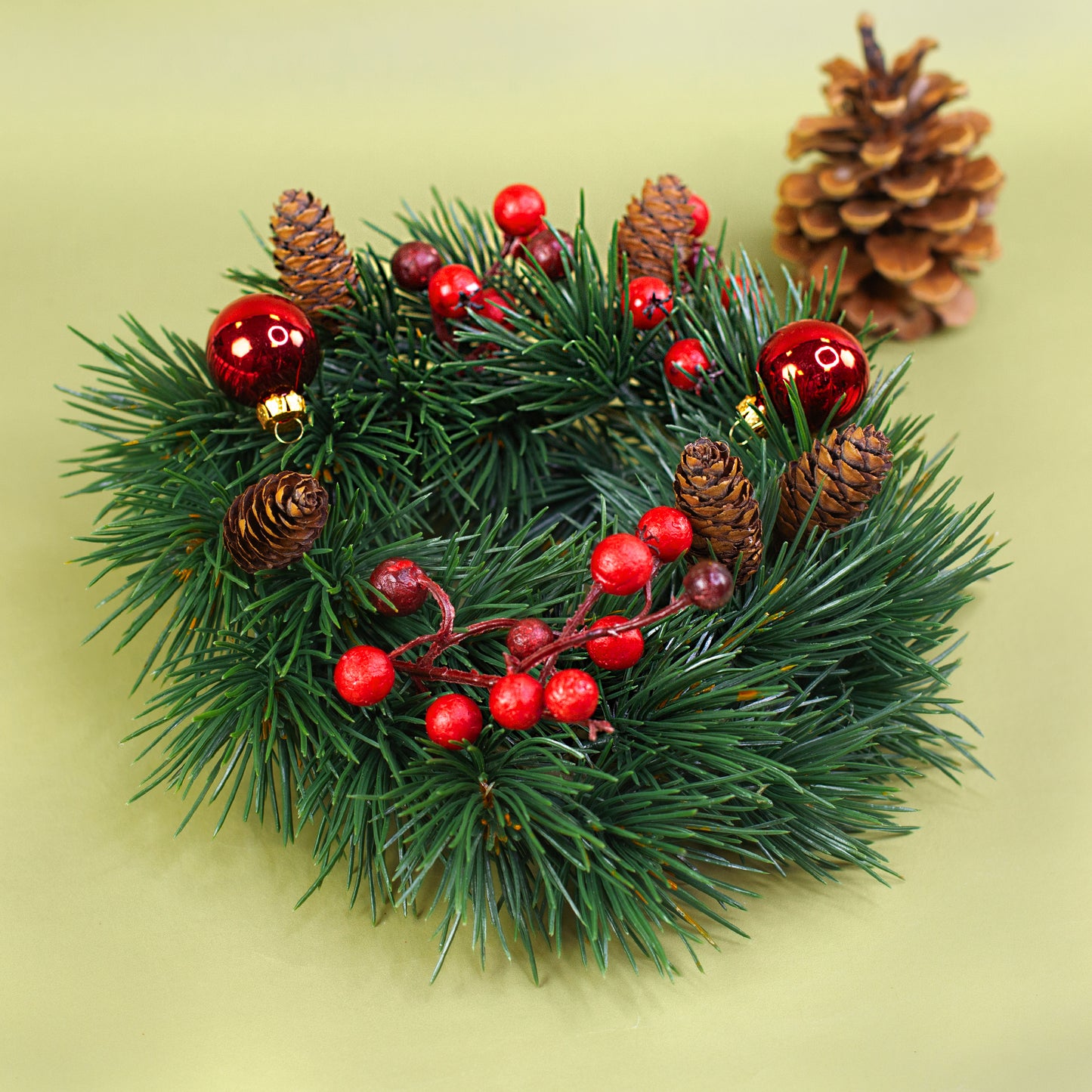 Adventskranz aus Tannenzweigen in zwei Größen | Hochwertige Kunst Dekoration zu Weihnachten