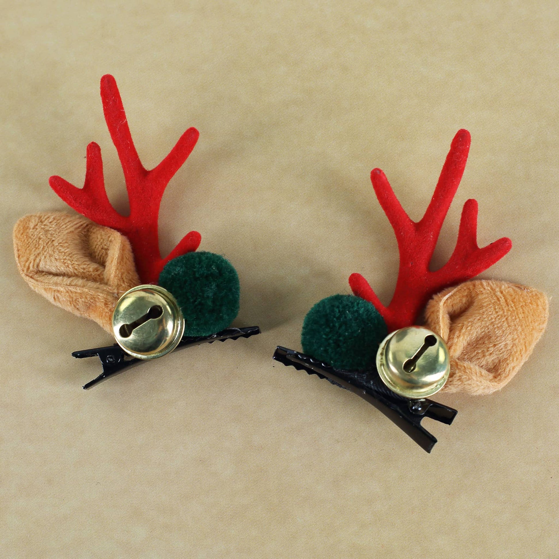 Rentier Haarclips mit Glöckchen