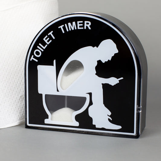 Toilet Timer Sanduhr mit Comic-Motiv und sichtbarem Sandlauf