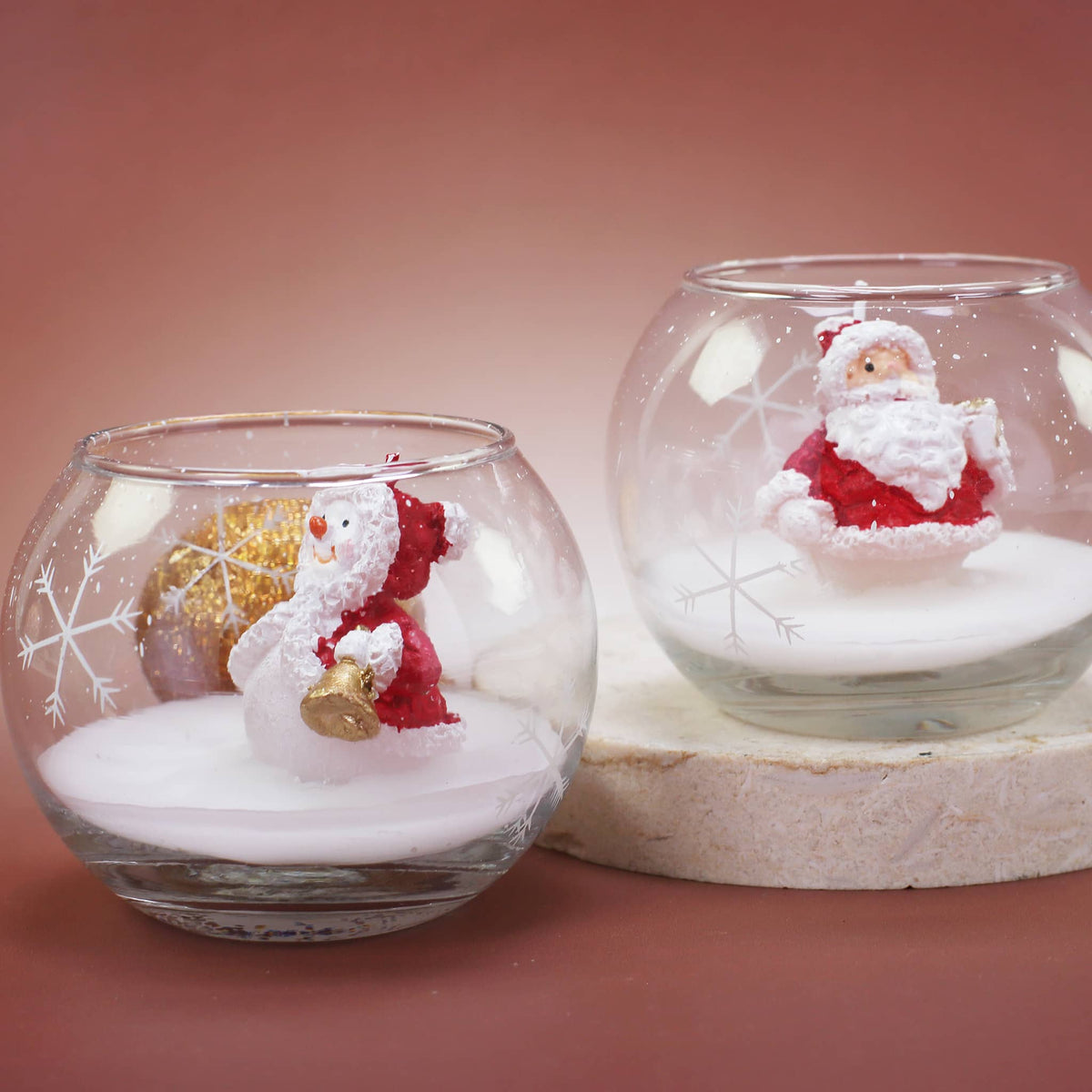 Weihnachtskerze im Glas – Schneemann oder Weihnachtsmann –