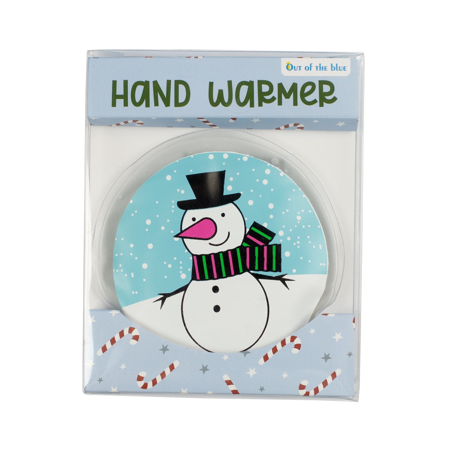 Schneemann-Handwärmer in Geschenkverpackung mit winterlichem Design