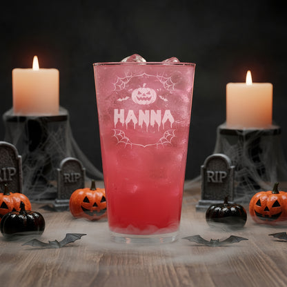 Trinkglas mit Gravur zu Halloween | 300 ml | Graviertes Glas mit Grusel-Motiv