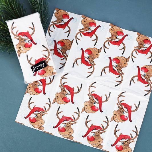 Taschentücher mit lustigem Rentier als Druck